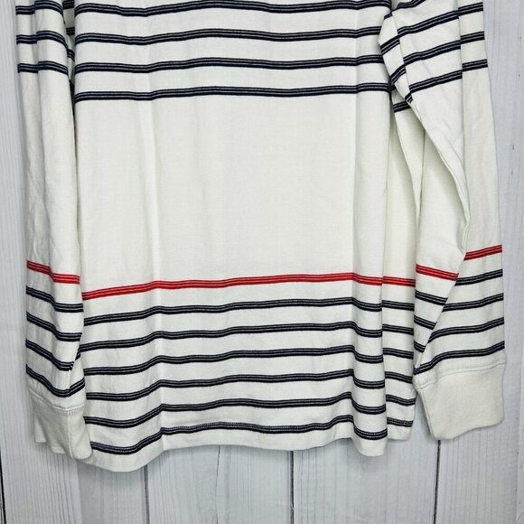 Lands' End Black and White Striped Polo Shirt - Picture 7 of 7